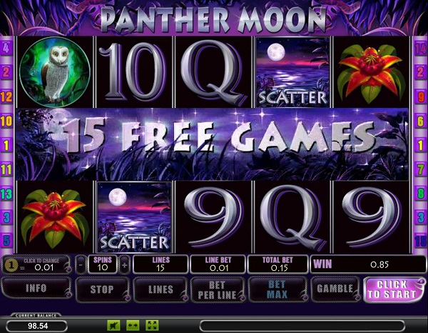 Бонусы игрового автомата Panther Moon.